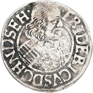 Tyskland, Slesvig-Holstein-Gottorp, Friedrich III, 1/16 rigsdaler 1658, Sieg 7.8, kv. 1
