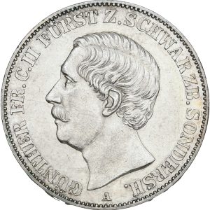 Germany, Schwartsburg-Sondershausen, Günther Friedrich Karl II, Verienstaler 1859, KM 148, EF
