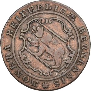 Switzerland, Bern, 1/2 Batzen 1798, KM 91, VF-F