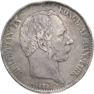 Christian IX, 2 kroner 1897, H 13B, Sieg 1.2, kv. 1+-1, ks.