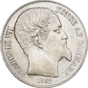 Dansk Vestindien, Frederik VII, 20 cents 1862, H 19, Sieg 19, KM 67, kv. 1+, let renset.