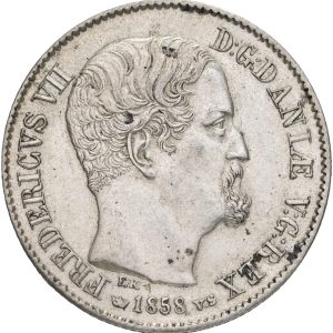 Frederik VII, 16 skilling 1858, H 10B, Sieg 11, kv. 01-1+