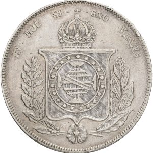 Brazil, Pedro II, 1000 Reis 1861, KM 465, VF