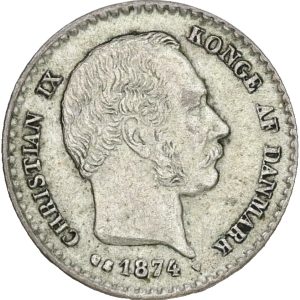 Christian IX, 10 øre 1874, H 16A, Sieg 9.1, kv 1+-1