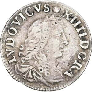 France, Louis XIV, 4 Sols 1675 D, Lyon, KM 232, VF-F