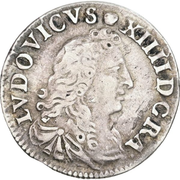 France, Louis XIV, 4 Sols 1675 D, Lyon, KM 232, VF-F