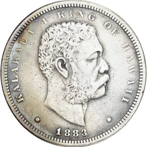 Hawaii, Kalakava. 1/2 Dollar 1883, KM 6, VF-F, Soldering on reverse.