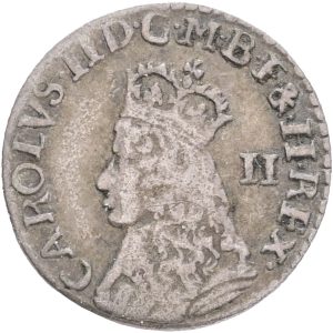 England, Charles II, Twopence ND, S 3387, VF-F
