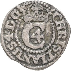Christian IV, Glückstadt, søsling lybsk 1644, H 178B, Sieg 164.3, kv. 1+