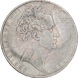 Chriatian VIII, Speciedaler 1840, H 3A, Sieg 13.a, kv. 1, graffiti.