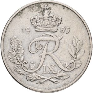 Frederik IX, 10 øre 1959, H 10B, Sieg 13.2