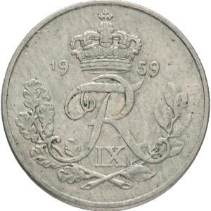 Frederik IX, 10 øre 1959, H 10B, Sieg 13.2
