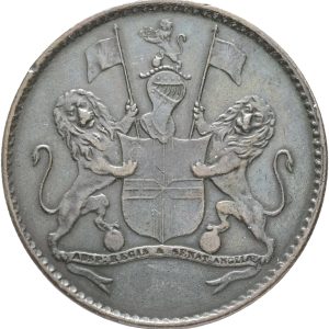 St. Helena, British East India Company, Halfpenny 1821, KM A4, VF