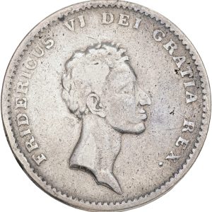 Frederik IV, Rigsbankdaler 1818 CB, H 24D, Sieg 26.4, kv. 1, ks.