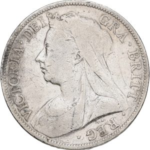 England, Victoria, Halfcrown 1895, S 3938, harshly cleaned, edge nicks.