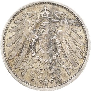 Germany, Wilhelm II, Mark 1907 J, KM 14, VF-F