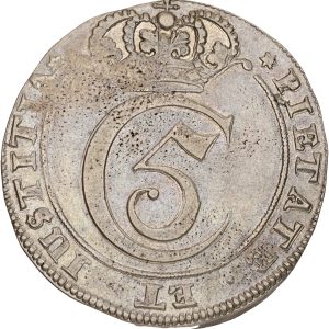 Norge, Christian V, 4 mark / krone 1679, NMD 84, Sieg 37.3, H 41C, kv. 01-1+