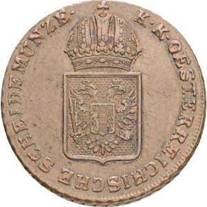 Austrian Empire, Franz II, Kreuzer 1816 B, KM 2113, EF, graffiti.