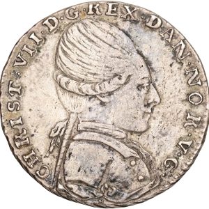 Christian VII, 1/2 krone 1771 (Fødselsdags halvkrone), Sieg 15, FP E3, H 24, kv. 01-1+