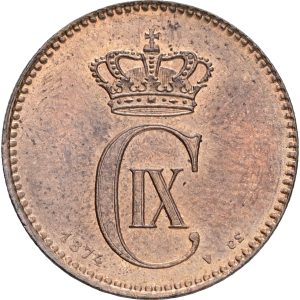 Christian IX, 2 øre 1874, Sieg 1.1, H 18A, kv. 0-01