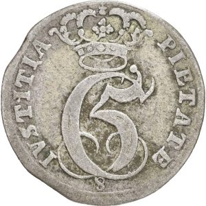 Christian V, Glückstadt, 8 skilling 1694, Sieg 133.2, H 127A, kv. 1+-1