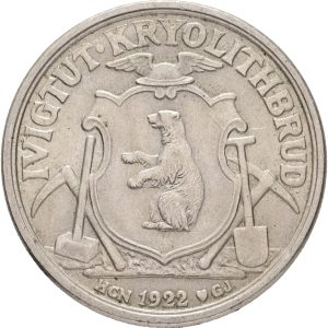 Grønland, Kryolith, 10 kroner 1922, Sieg 4.5, kv. 1+