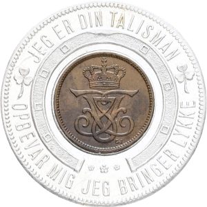 Lykkeskilling, Dalgaards Kaffe, Højbro plads 4, København, Sieg 26, kv. 01-1+, (1 øre 1907)