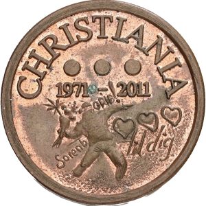 Christiania, 40-års jubilæum 2011, kobber, nr. 37, Sieg 16.1, kv. 01, ir-plet.