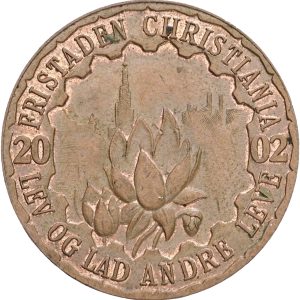 Christiania, Løn 2002, kobber, Sieg 6.1, kv. 01-1+
