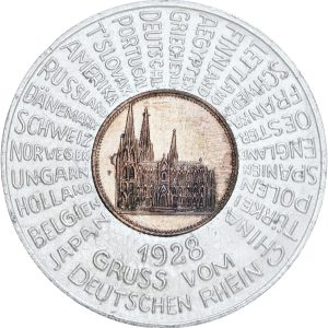 Germany, Köln A/R, Glückspfennig, Gruss vom Deutchen Rhein 1928.