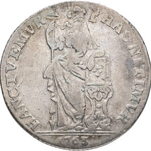 Netherlands, Gelderland, 1 Gulden 1763, KM 100.1, VF