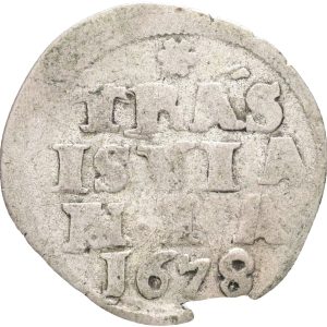 Netherlands, Overijssel, 2 Stuivers 1678, KM 48, VG, edge damage.