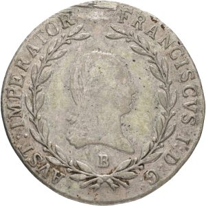 Austria, Franz II, 20 Kreuzers 1813 B, KM 2141, VF, traces of mounting.