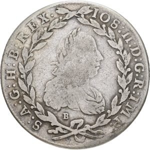 Austria, Joseph, II 20 Kreuzers 1781 B, KM 2068.1, VF
