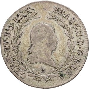 Austria, Franz II, 20 Kreuzers 1702 A, KM 2139, VF