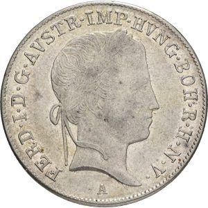 Austria, Ferdinand I, 20 Kreuzers 1847 A, KM 2208, EF/AU