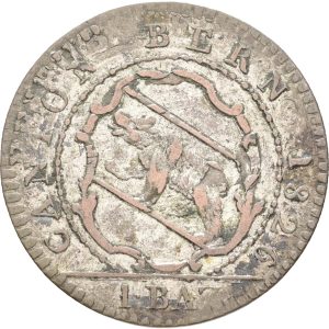 Switzerland, Bern, 1 Batzen (4 Kreuzer) 1826, 'BAZ', KM 194, VF-F