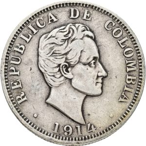 Colombia, 50 Centavos 1914, KM 193, VF