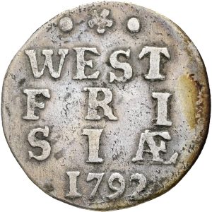 Netherlands, West Friesland, 2 Stuivers 1792, KM 106.2, VF
