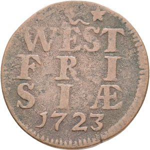Netherlands, West Friesland, 1 Duit 1723, KM A100, VF-F