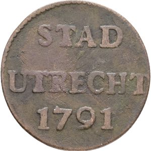 Netherlands, Utrecht, 1 Duit 1791, KM 91, VF