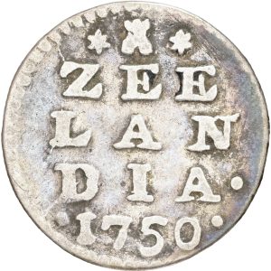 Netherlands, Zeeland, 2 Stuivers 1750, KM 59, VF