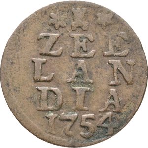 Netherlands, Zeeland, 1 Duit 1754, KM 81, VF