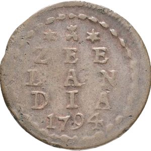 Netherlands, Zeeland, 1 Duit 1794, KM 105, VF-F