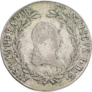 Austria, Franz II, 20 Kreuzers 1820 A, KM 2143, VF