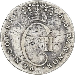 Dansk Vestindien, Christian VII, 12 skilling 1767, Sieg 9.6, FP DVI 2.6, H 18, KM 12, KV. 1+-1