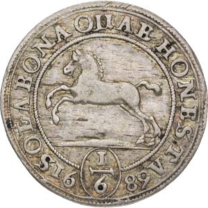 Germany, Braunsweig-Wolfenbüttel, Rudolf August, 6 Mariengroschen 1689, KM 578, EF