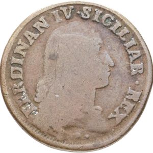 Italy, Naples, Ferdinando IV, Un Grano 1791, KM 205, F