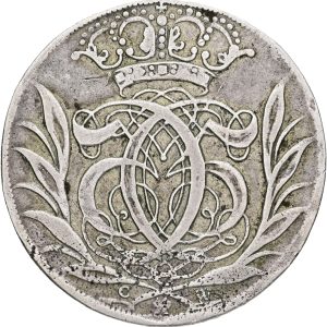 Christian V, Glückstadt, 4 mark / krone 1693, Aagaard 13, Sieg 138.2, H 125B, kv. 1+-1