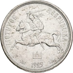 Lithuania, 5 Litai 1925, KM 78, EF-VF, EF-VF